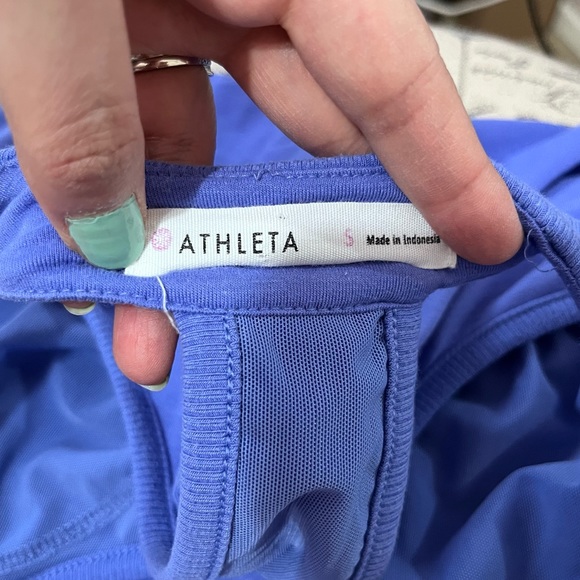 SOLD M Athleta Baja Purple Ruched Racerback Mini Dress - Picture 10 of 12